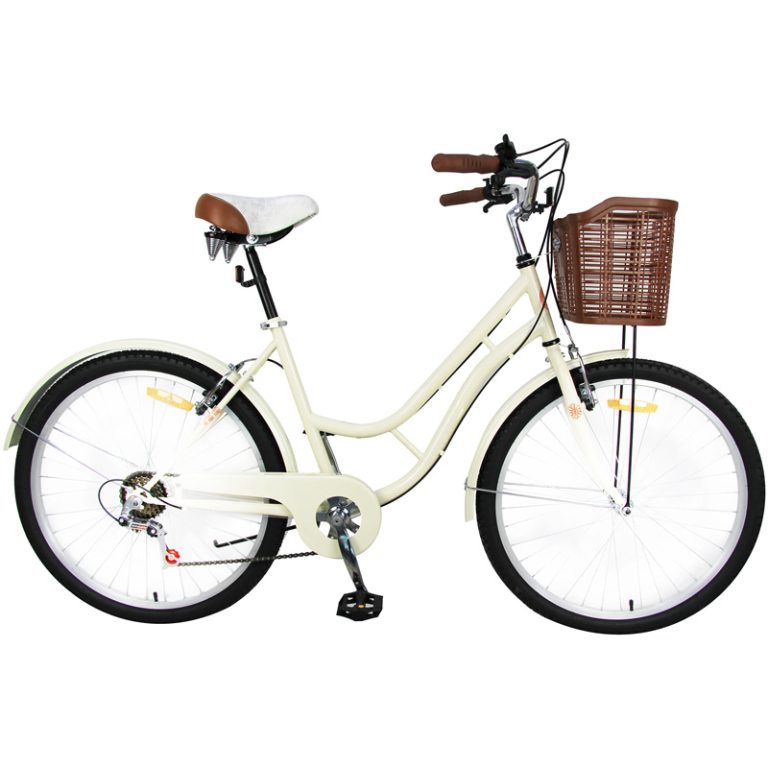 Велосипед женский Городской 26 Asana Lady Cream сливочный,  6 скор. с корзиной